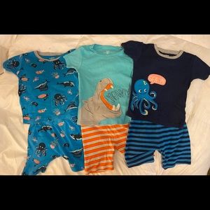 Three 2 piece pajama sets